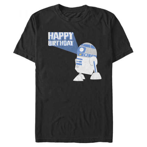 Star Wars - R2-D2 R2D2 Happy B Day - Birthday - Homme T-shirt - Noir - Devant