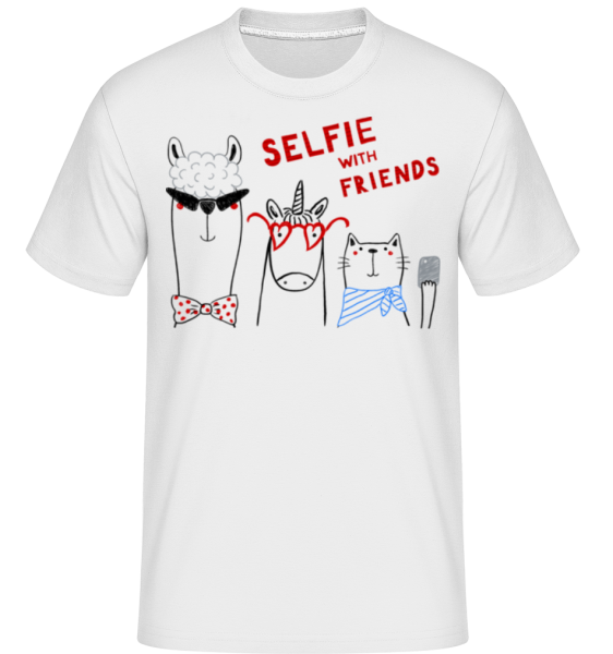 Selfie With Friends -  T-Shirt Shirtinator homme - Blanc - Devant