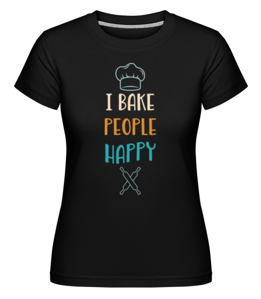I Bake People Happy -  T-shirt Shirtinator femme - Noir - Devant