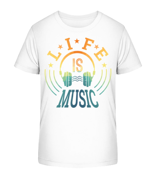Life Is Music - T-shirt bio Enfant Stanley Stella - Blanc - Devant