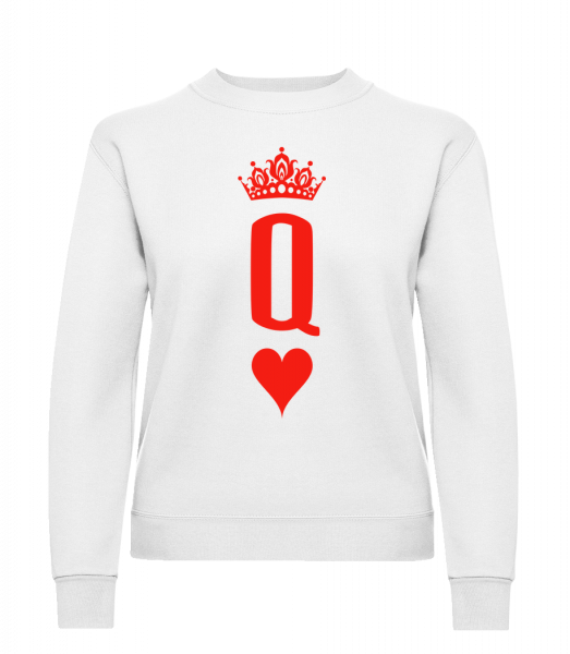 Poker Queen - Sweatshirt Femme - Blanc - Vorn