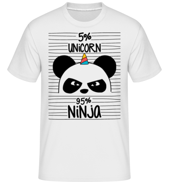 5% Unicorn 95% Ninja -  T-Shirt Shirtinator homme - Blanc - Devant