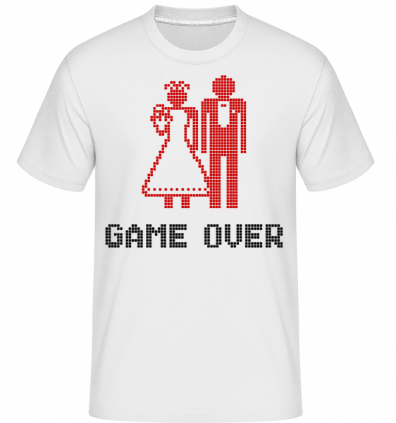 Game Over Sign Red -  T-Shirt Shirtinator homme - Blanc - Vorn