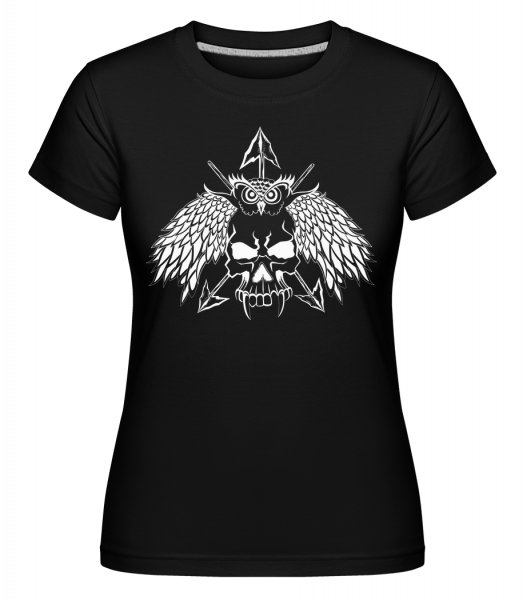 Tatouage Tête De Mort -  T-shirt Shirtinator femme - Noir - Vorn