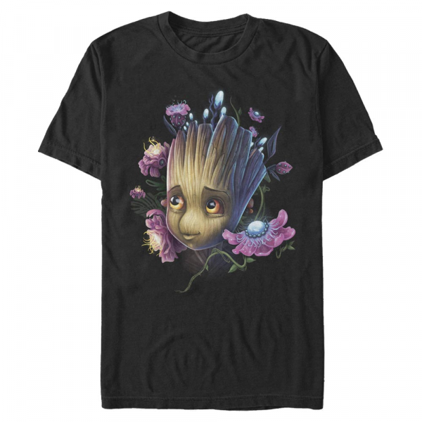 Marvel - Les Gardiens de la Galaxie - Groot Flowers - Homme T-shirt - Noir - Devant