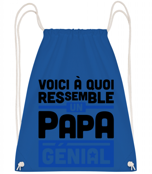 Papa Génial - Sac à dos Drawstring - Bleu royal - Vorn