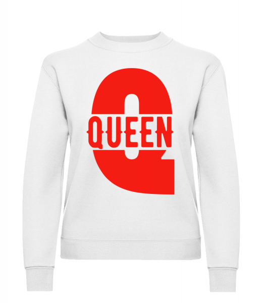 Queen Q - Sweatshirt Femme - Blanc - Vorn
