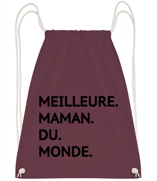 Meilleure Maman Du Monde - Sac à dos Drawstring - Bordeaux - Vorn