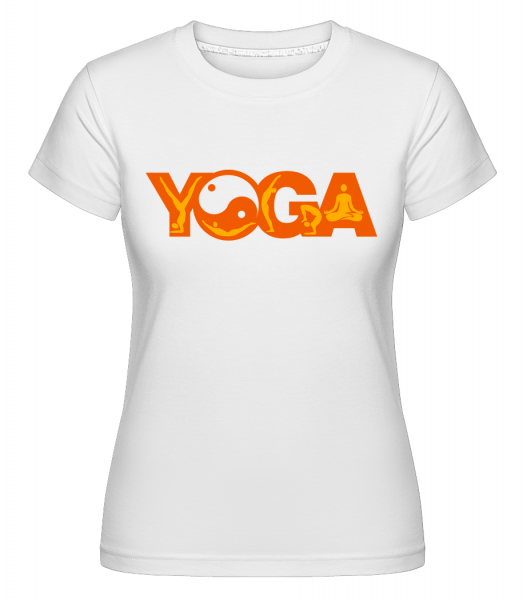 Yoga Sign Orange -  T-shirt Shirtinator femme - Blanc - Vorn