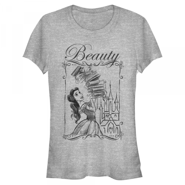 Disney - La Belle et la Bête - Belle Beauty Books - Femme T-shirt - Gris chiné - Devant