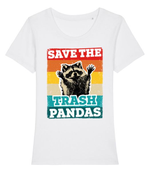 Save The Trash Pandas - T-shirt bio Femme Stanley Stella - Blanc - Devant