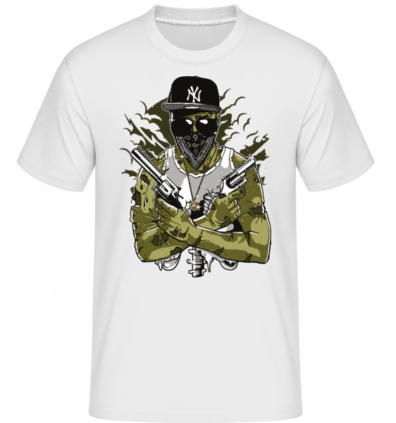 Gangsta Zombie -  T-Shirt Shirtinator homme - Blanc - Vorn