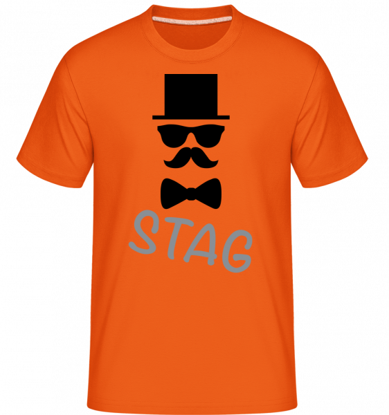 Stag - Mustache -  T-Shirt Shirtinator homme - Orange - Vorn