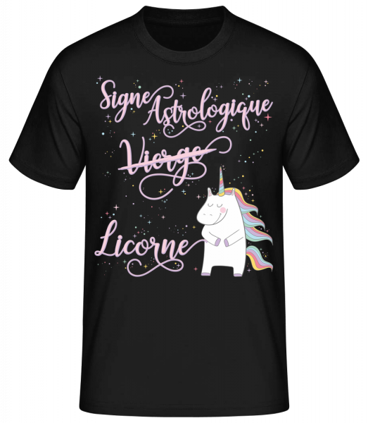 Signe Astrologique Licorne Vierg - T-shirt standard homme - Noir - Vorn