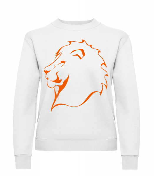 Lion - Sweat-shirt classique avec manches set-in pour femme - Blanc - Vorn
