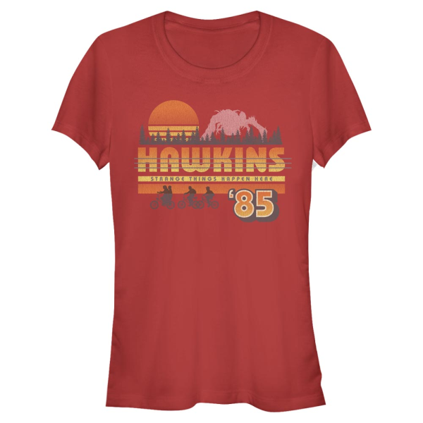Netflix - Stranger Things - Hawkins Vintage Sunsnet - Femme T-shirt - Rouge - Devant