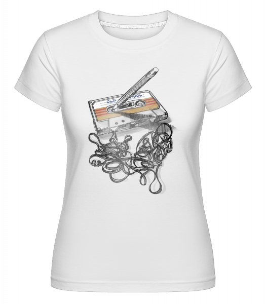 Cassette Vieille École -  T-shirt Shirtinator femme - Blanc - Vorn