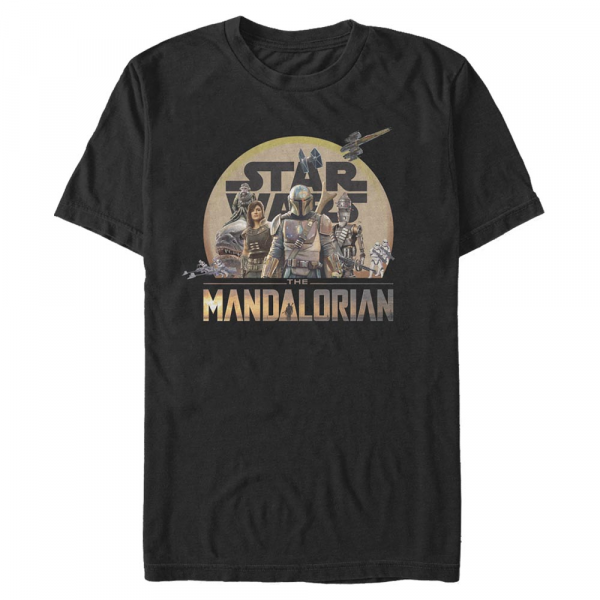 Star Wars - The Mandalorian - Skupina Mandalorian Character Action Pose - Homme T-shirt - Noir - Devant