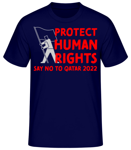 Protect Human Rights - T-shirt standard Homme - Bleu marine - Devant