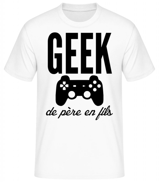 Geek De Père En Fils - T-shirt standard Homme - Blanc - Vorn