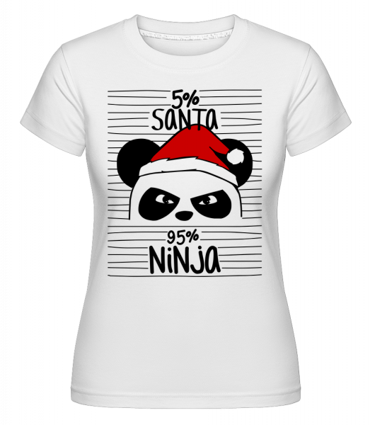 Santa Ninja Panda -  T-shirt Shirtinator femme - Blanc - Vorn