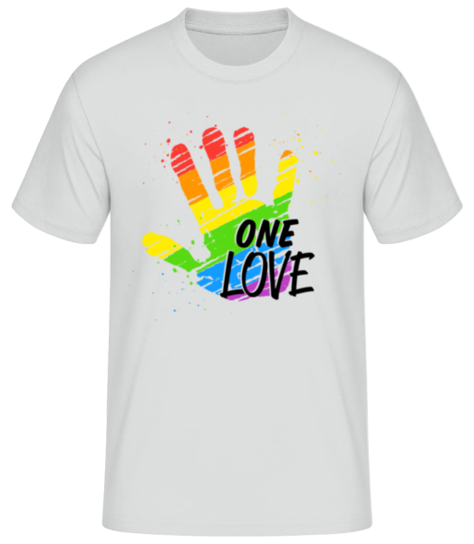 One Love Empreinte De Main - T-shirt standard Homme - Gris chiné - Devant