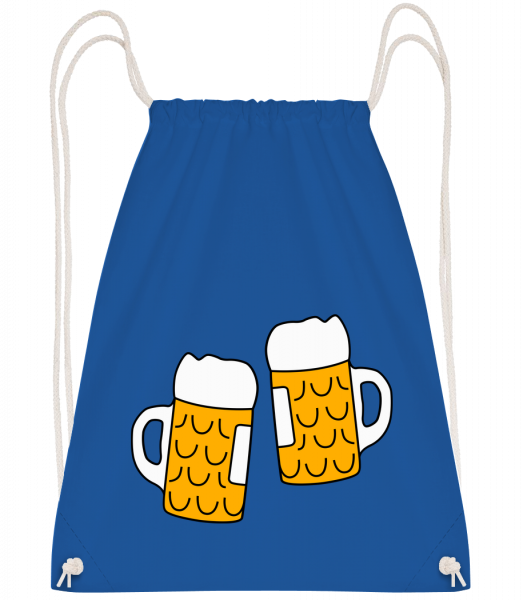 Deux Bières - Sac à dos Drawstring - Bleu royal - Vorn