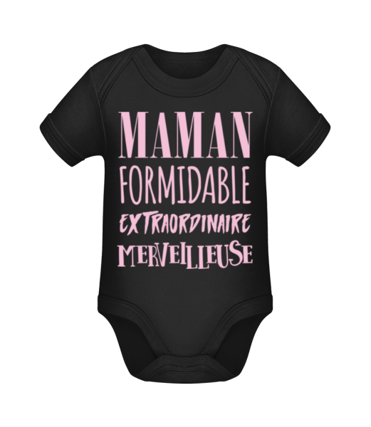 Maman Formidable - Body manches courtes bio - Noir - Devant