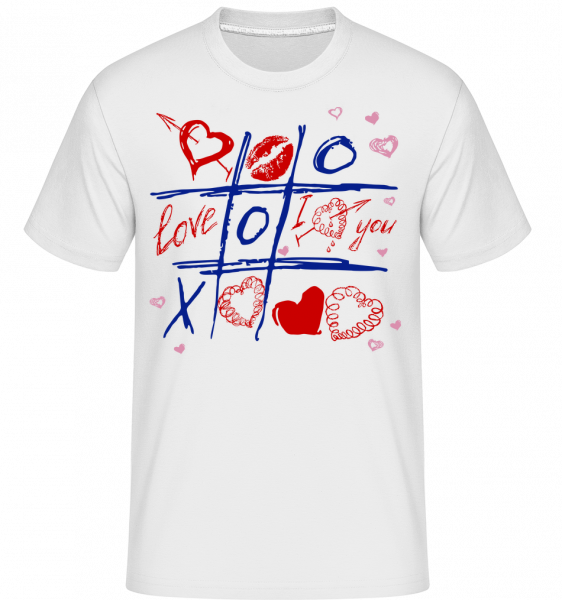 Love Raster Valentine -  T-Shirt Shirtinator homme - Blanc - Vorn