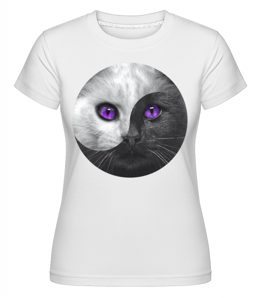 Chat Yin Et Yang -  T-shirt Shirtinator femme - Blanc - Vorn