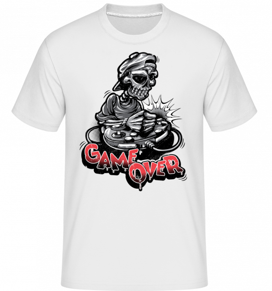Game Over Skeleton -  T-Shirt Shirtinator homme - Blanc - Vorn
