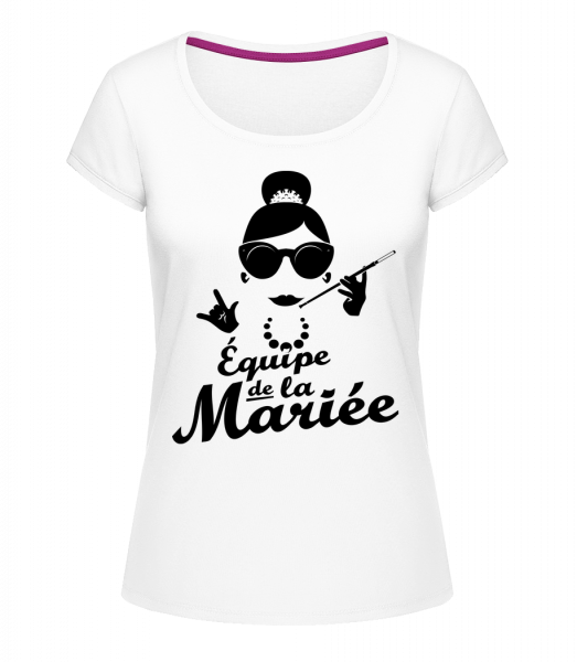Équipe De La Mariée - T-shirt à col rond Megan - Blanc - Vorn