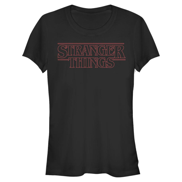 Netflix - Stranger Things - Logo Stranger Red Outline - Femme T-shirt - Noir - Devant