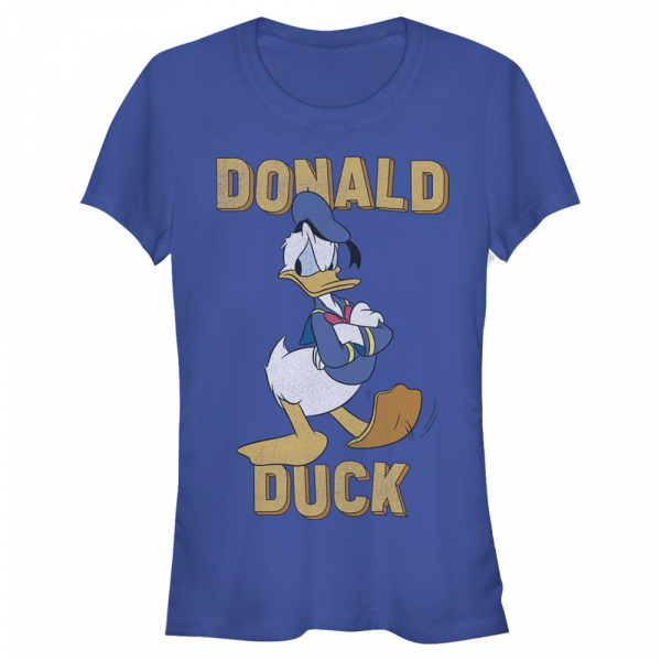 Disney - Mickey Mouse - Donald Duck - Femme T-shirt - Bleu royal - Devant