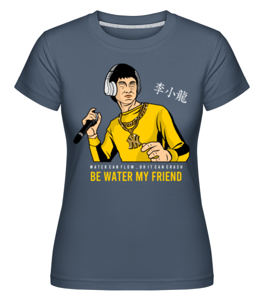 Bruce Lee Rapper -  T-shirt Shirtinator femme - Bleu denim - Devant