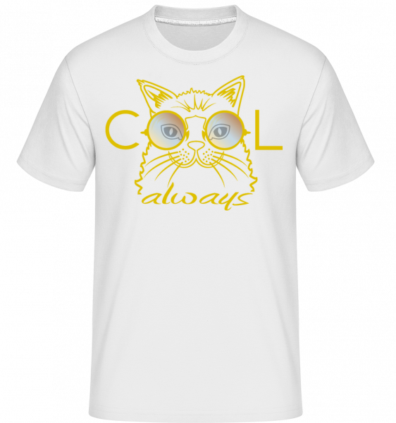 Chat Cool -  T-Shirt Shirtinator homme - Blanc - Vorn