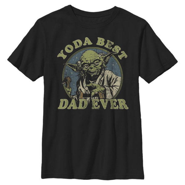 Star Wars - Texte Yoda Dad - Father's Day - Enfant T-shirt - Noir - Devant