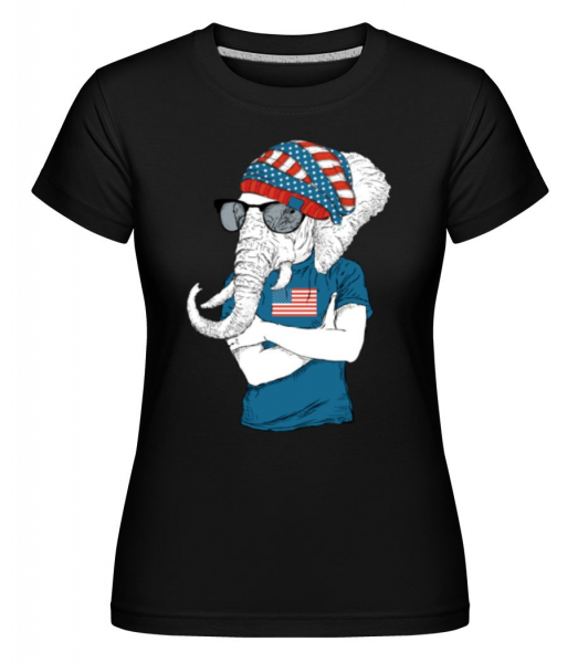 Éléphant De Hipster -  T-shirt Shirtinator femme - Noir - Devant